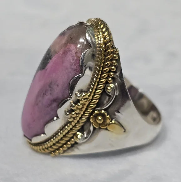 Custom Made Rhodonite Solid Sterling Gemstone Ring