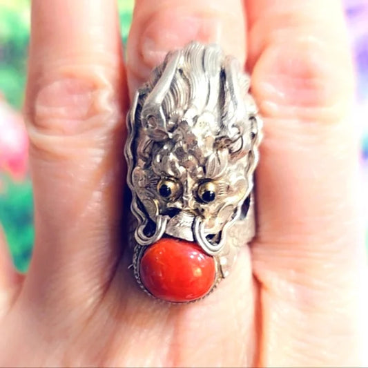 Dragon Carnelian Solid Sterling Silver Gemstone Ring