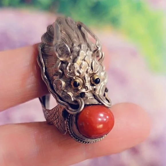 Dragon Carnelian Solid Sterling Silver Gemstone Ring