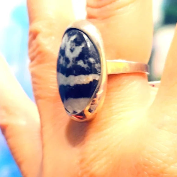 Zebra Jasper Solid Sterling Gemstone Ring