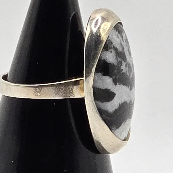 Zebra Jasper Solid Sterling Gemstone Ring