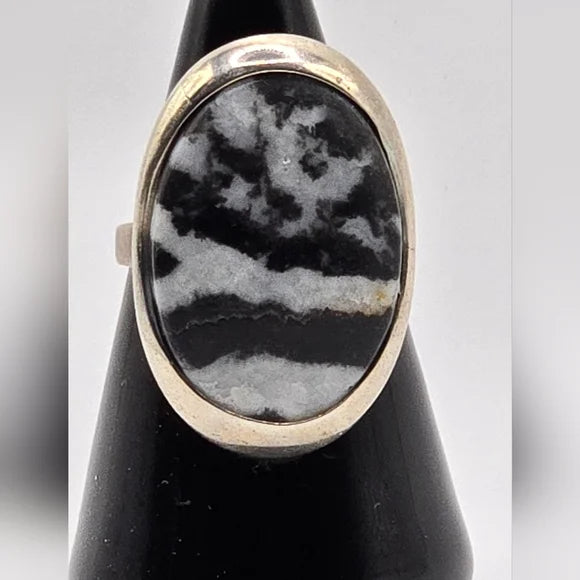 Zebra Jasper Solid Sterling Gemstone Ring