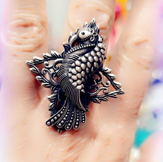 Tibetan Sterling Bird Vintage Ring