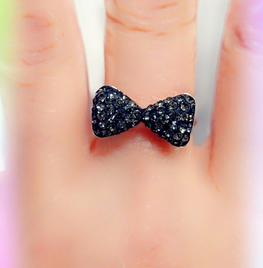 Bow Sterling Sterling Gemstone Ring Sz. 8 3/4