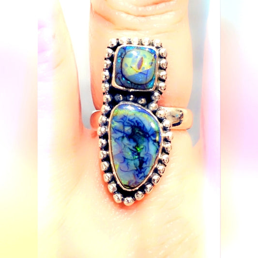 Monarch Opal Sterling Silver Gemstone Ring