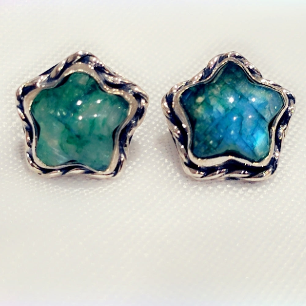 Sterling Silver Gemstone Stud Earrings