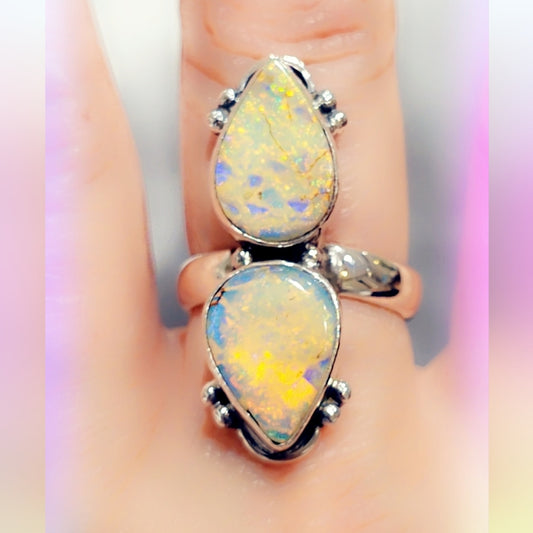 Monarch Opal Sterling Silver Gemstone Ring