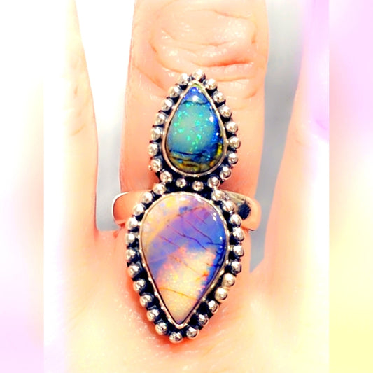Monarch Opal Sterling Silver Gemstone Ring