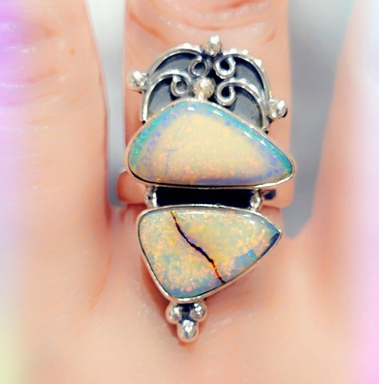 Monarch Opal Sterling Silver Gemstone Ring