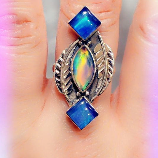 Opal Sterling Silver Gemstone Ring