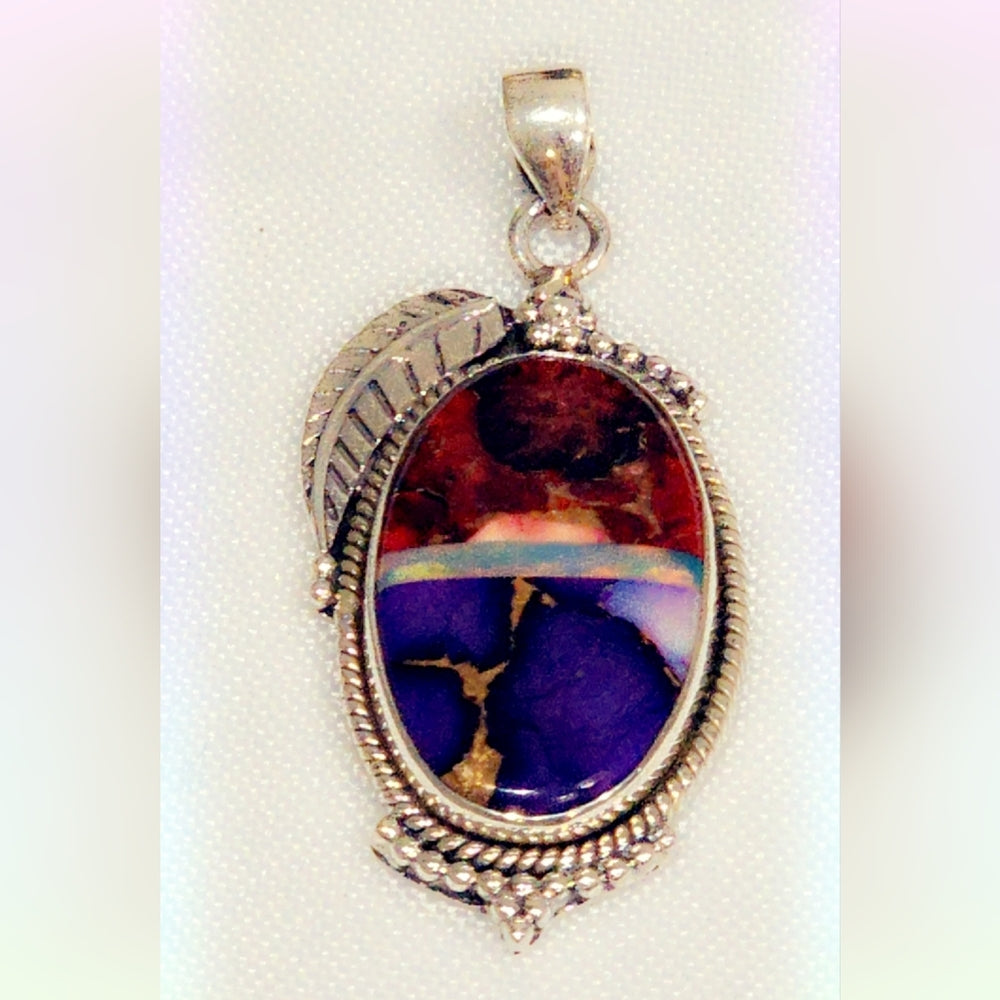 Opal & Spiny Gemstone Pendant