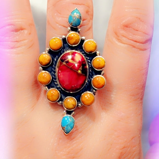 Multi Turquoise Sterling Gemstone Ring