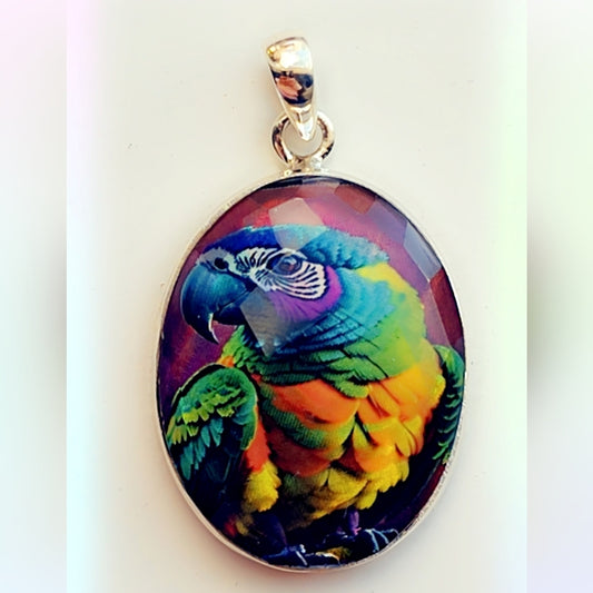 Prism Aurora Faceted Sterling Gemstone Pendant