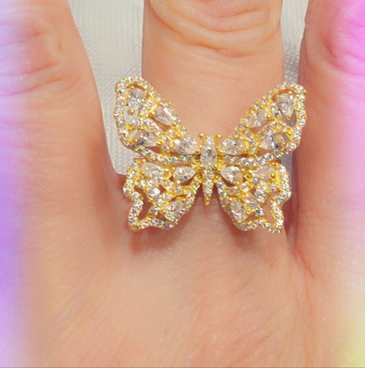 Butterfly Sterling Gemstone Ring