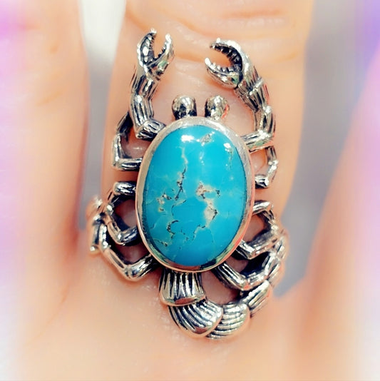 Turquoise Scorpion Sterling Silver Gemstone Ring