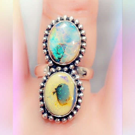Monarch Opal Sterling Silver Gemstone Ring