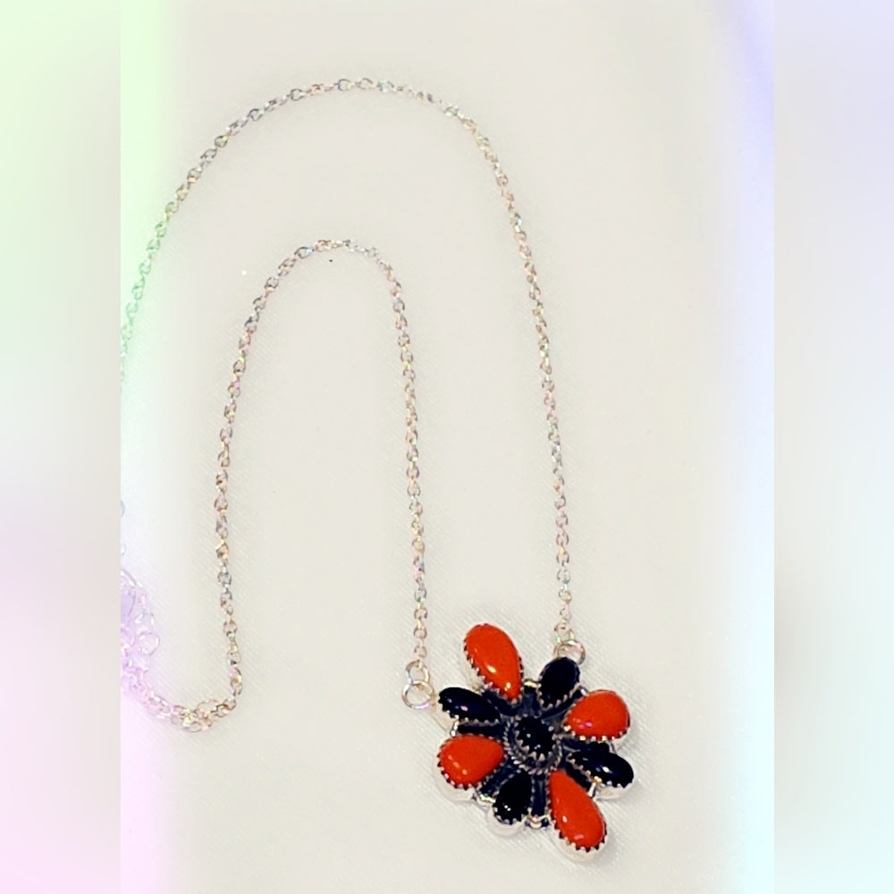 Rosarita (Gold Infused Glass) Sterling Gemstone Necklace