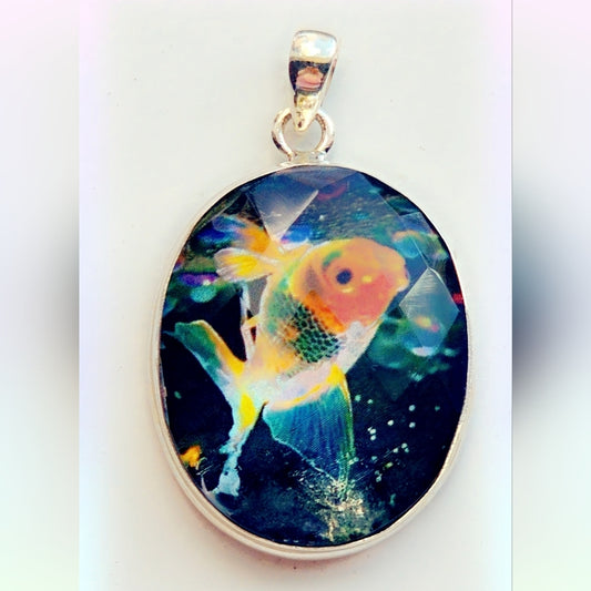 Prism Aurora Faceted Sterling Gemstone Pendant