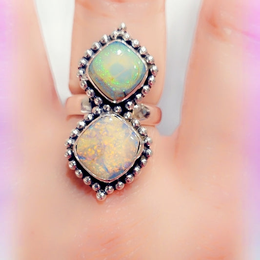 Monarch Opal Sterling Silver Gemstone Ring