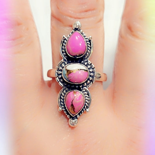 Cotton Candy Turquoise Sterling Gemstone Ring