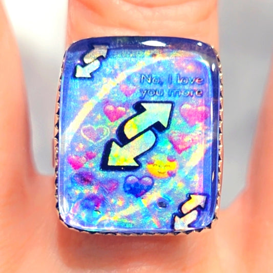 Glass Crystal Love You Sterling Gemstone Ring