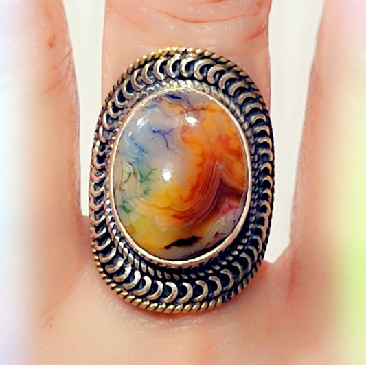 Crazy Lace Sterling Silver Gemstone Ring