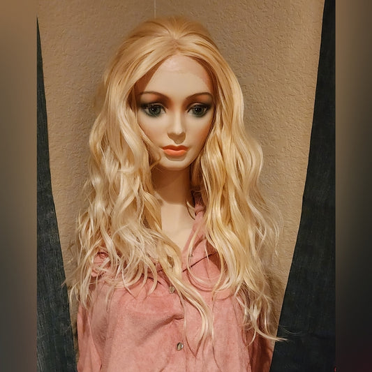 NEW Light Blonde Mix  Lace Front Wig, Heat Resistant!