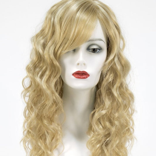 BLONDE New wig, lush full curls, straight bands, skin top - New Wigs
