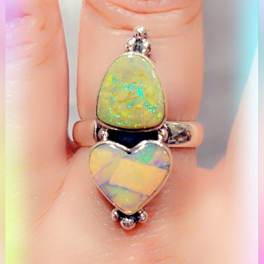 Monarch Opal Sterling Silver Gemstone Ring